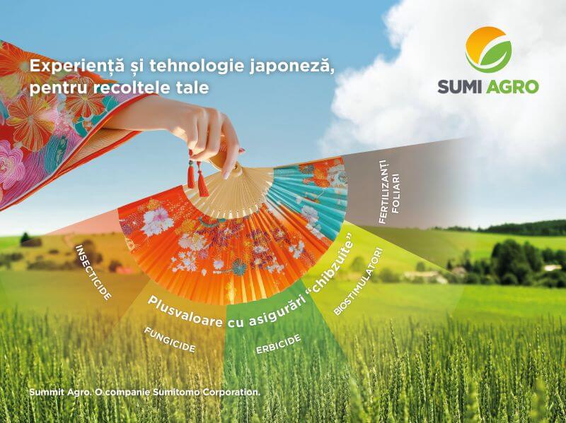Evantaiul traditional japonez protejand culturile - Summit Agro Romania - o companie Sumitomo Corporation